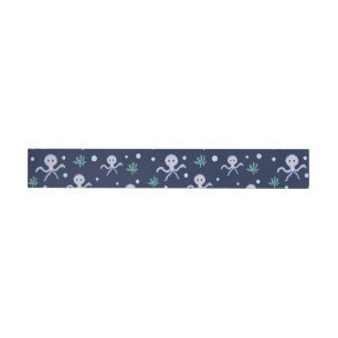 Octopus under the sea kids pattern wraparound address label