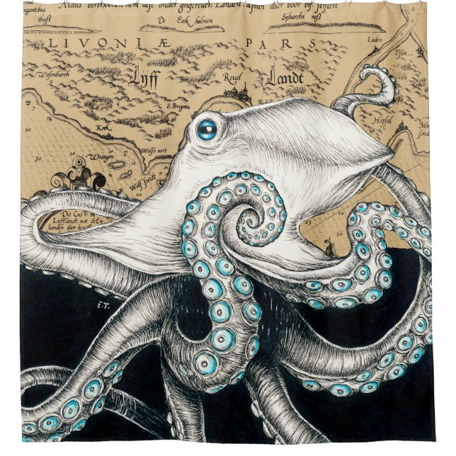 Octopus Vintage Map Beige (Front)