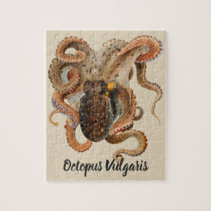Octopus Vulgaris, Vintage Marine Life Animals Jigsaw Puzzle
