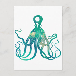 Octopus Watercolor Postcard