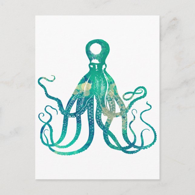 Octopus Watercolor Postcard (Front)