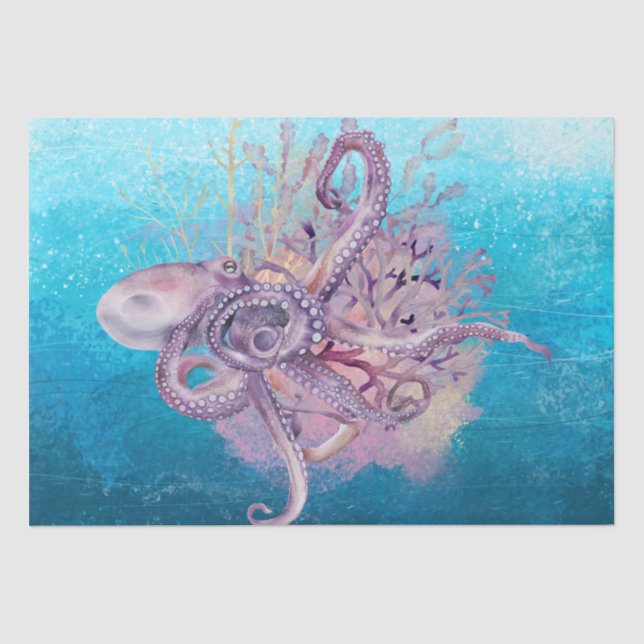 Octopus Watercolor Tissue Paper (Front)