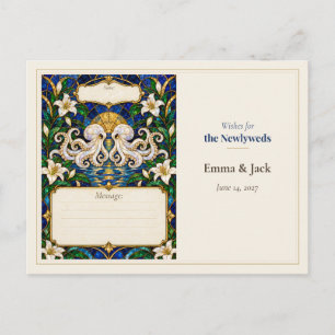 Octopus Wedding Guest Book Wishes Postcard