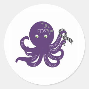 Octopus White Back Ground Classic Round Sticker