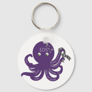 Octopus White Back Ground Keychain