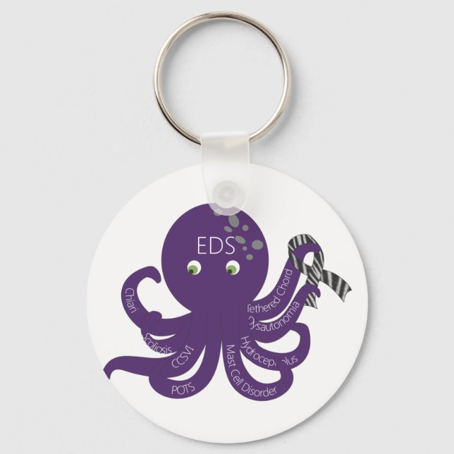 Octopus White Back Ground Keychain (Front)