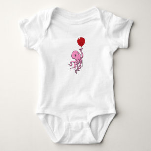 Octopus with Balloon Baby Bodysuit
