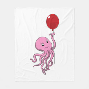 Octopus with Balloon Fleece Blanket
