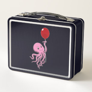 Octopus with Balloon Metal Lunch Box