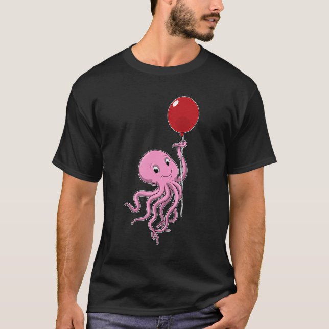 Octopus with Balloon T-Shirt (Front)