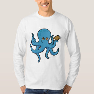 Octopus with Book T-Shirt