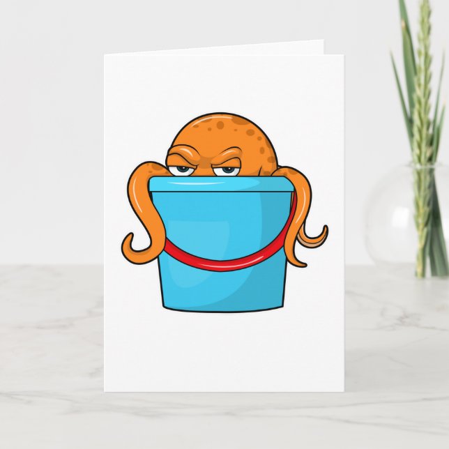 Octopus with Bucket Card (Front)