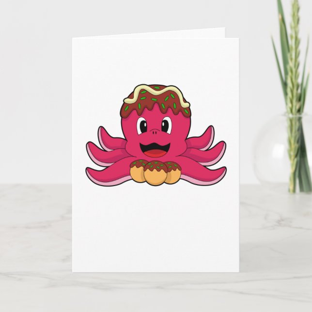 Octopus with Cake Card (Front)