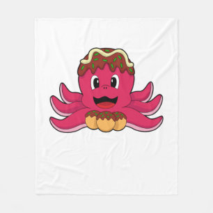 Octopus with Cake Fleece Blanket
