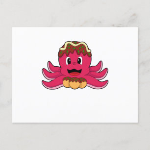 Octopus with Cake Postcard