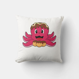Octopus with Cake Throw Pillow