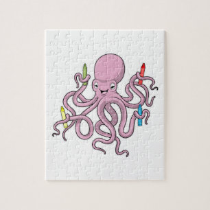 Octopus with Crayon Jigsaw Puzzle