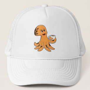 Octopus with Cup of Coffee Trucker Hat