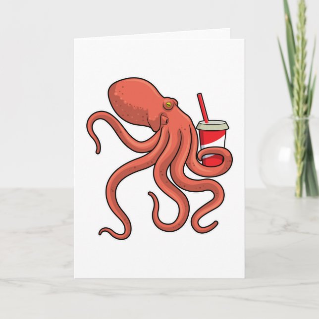 Octopus with Drink Card (Front)