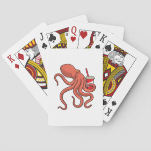 Octopus with Drink Playing Cards