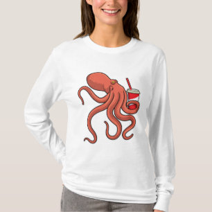 Octopus with Drink T-Shirt