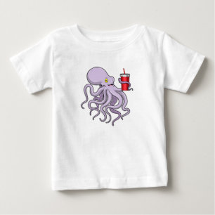 Octopus with Drinking mug Baby T-Shirt