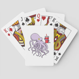 Octopus with Drinking mug Playing Cards