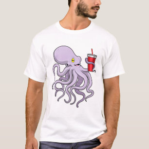 Octopus with Drinking mug T-Shirt