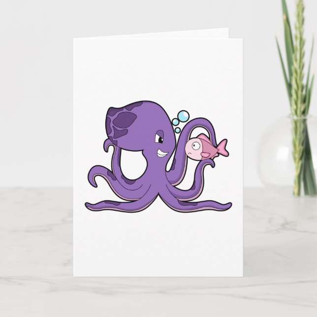 Octopus with Fish.PNG Card (Front)