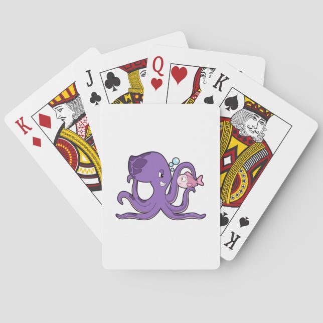 Octopus with Fish.PNG Playing Cards (Back)