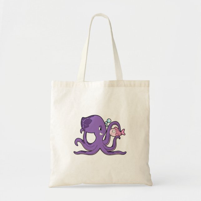 Octopus with Fish.PNG Tote Bag (Front)