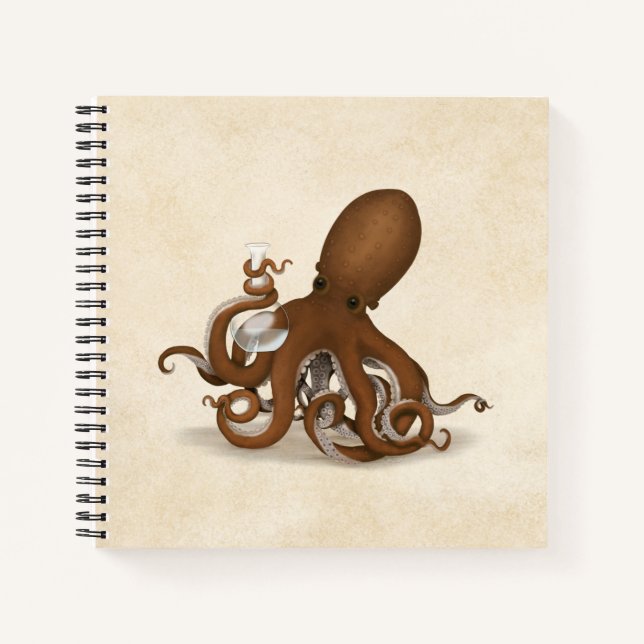 Octopus with Flask Steampunk Chemistry Science Notebook (Front)