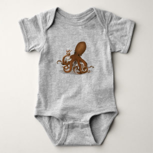 Octopus With Glass Flask Neo-Victorian Science Lab Baby Bodysuit