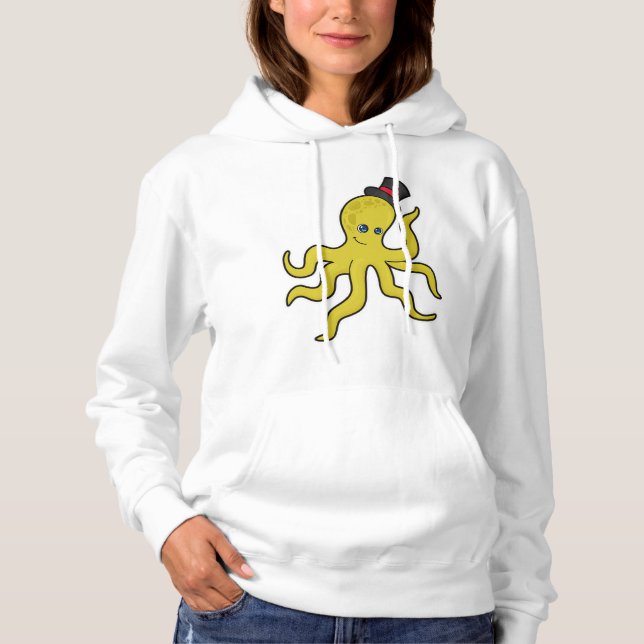 Octopus with Hat Hoodie (Front)