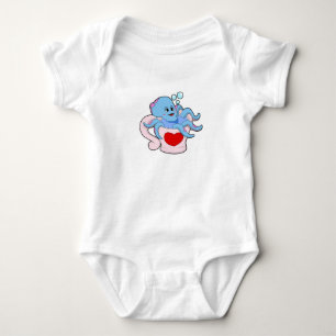 Octopus with Heart Cup.PNG Baby Bodysuit