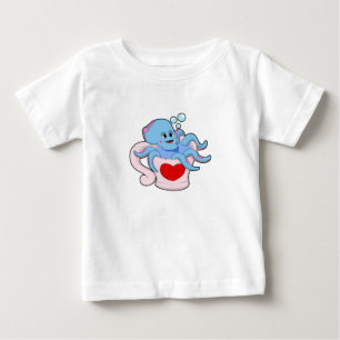 Octopus with Heart Cup.PNG Baby T-Shirt