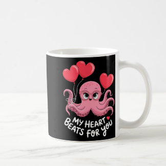 Octopus With Heart Lloons My Heart Beats For You V Coffee Mug