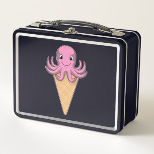 Octopus with Ice cream cone Metal Lunch Box