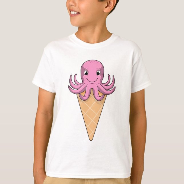 Octopus with Ice cream cone T-Shirt (Front)