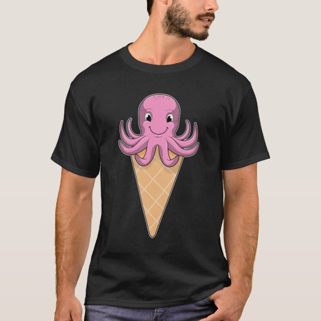 Octopus with Ice cream cone T-Shirt (Front)