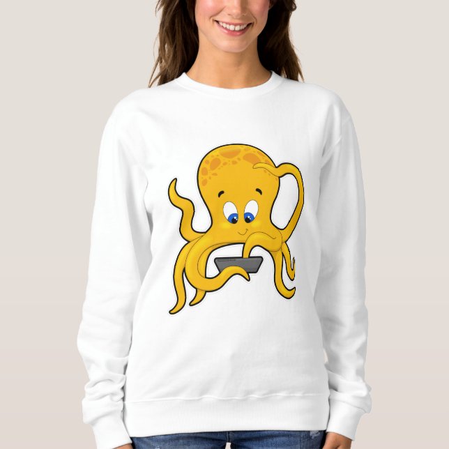 Octopus with Laptop Sweatshirt (Front)