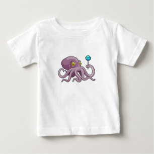 Octopus with Lollipop Baby T-Shirt