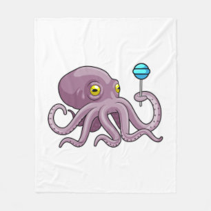 Octopus with Lollipop Fleece Blanket