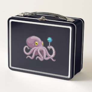 Octopus with Lollipop Metal Lunch Box