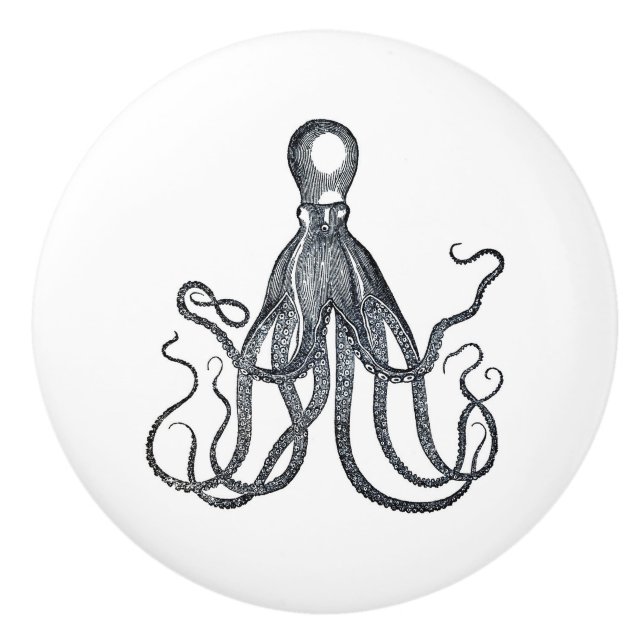Octopus with long tentacles | Kraken | Cthulhu Ceramic Knob (Front)