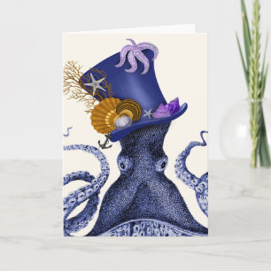Octopus with Nautical Hat Card