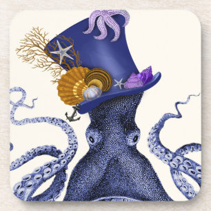 Octopus with Nautical Hat Coaster