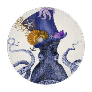 Octopus with Nautical Hat Cutting Board