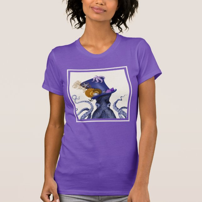 Octopus with Nautical Hat T-Shirt (Front)