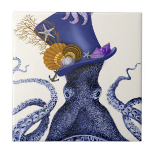 Octopus with Nautical Hat Tile